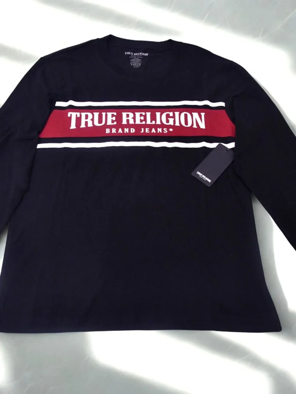 True Religion Shirt, Long Sleeve Tee, Men's Graphic Shirt, Streetwear Shirt, Cot